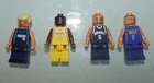 lot of 4 vintage lego mini figures Kobi Bryant Lakers Bucks Jersey Dallas