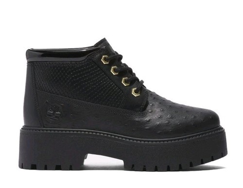 Timberland Stone Street Waterproof Platform Ankle Chukka Boots Black Size uk 6.5 - Picture 2 of 11