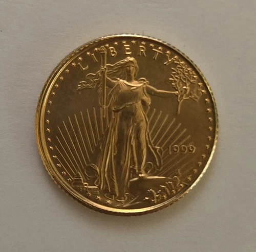 1999 $5 American Gold Eagle 1/10 oz BU w/ Case