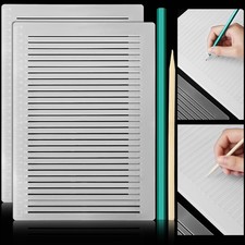 2 Packs Plastic Straight Line Stencil Template for Journaling Spacing Line Le...