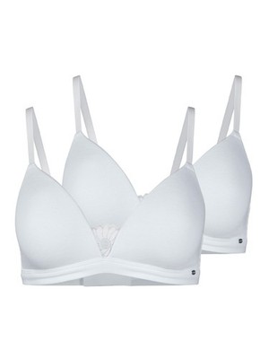 Skiny 2er Pack Triangel Schalen BH ohne Bügel Gr. 70-85 A-C in White und Black