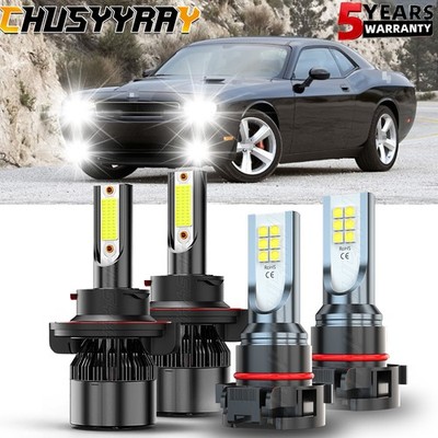 For Dodge Nitro 2010-2011 9008 5202 LED Headlights High Low Beam+Fog Light Bulbs