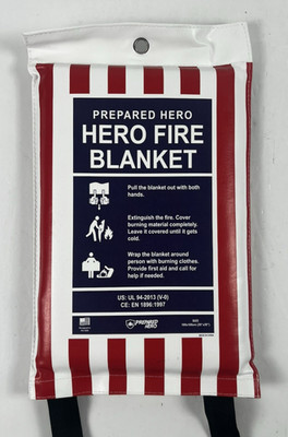Prepared Hero Fire Blanket 39  x 39  Kitchen Home Emergency Fiberglass CE EN1869