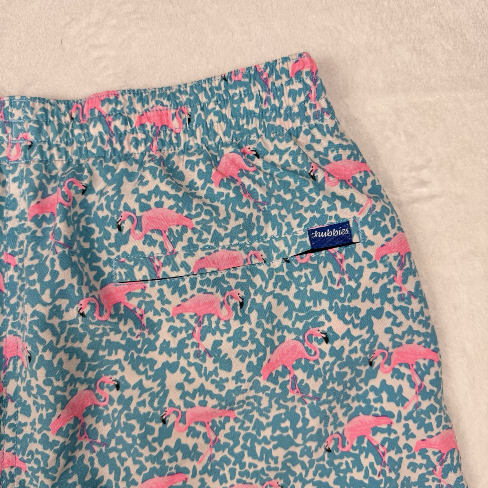 Chubbies Swim Trunks XL 5.5” Inseam Flamingos Florida Fun Stretch Comfort Lined