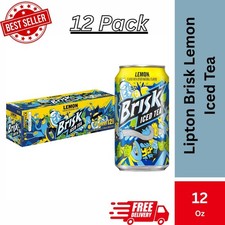 Lipton Brisk Lemon Iced Tea, 12 fl oz, 12 Pack Cans Free Shipping