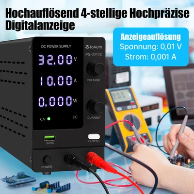 30V 6A/10A Labor Netzgerät Labornetzteil DC Netzteil Trafo Einstellbar DE NEU - Bild 1 von 4