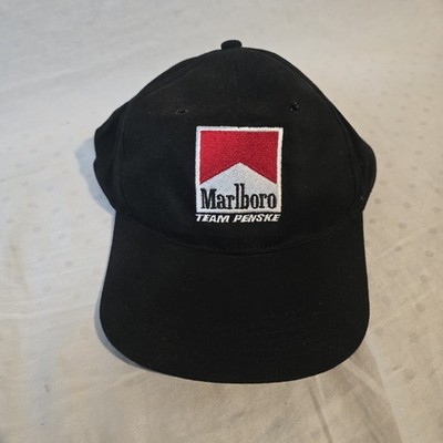 Vintage Marlboro Team Penske Racing Strapback Hat Formula Indy Car Black Cap