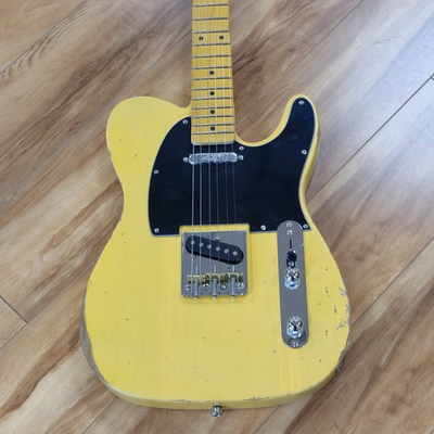 #ad US Warehouse TL Butter Yellow Make Old Electric Guitar Chorm Hardwrae 6 Strings $255.55