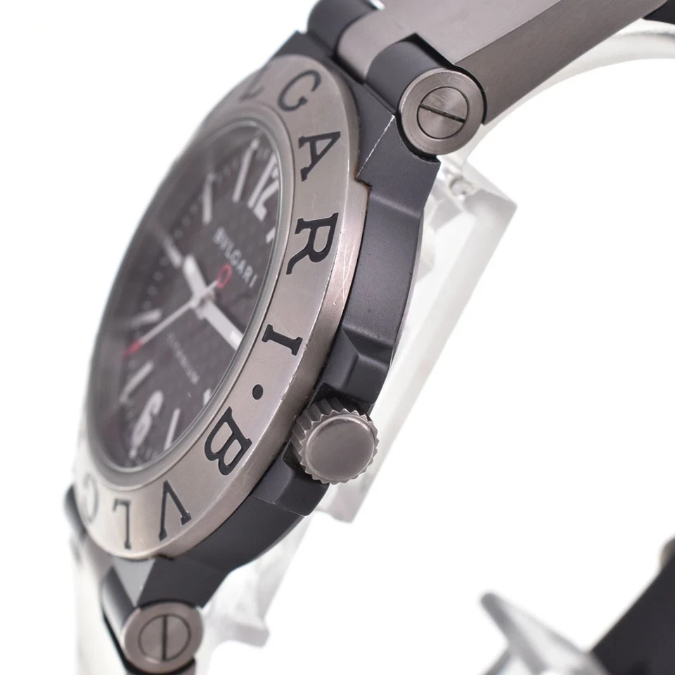 Reloj automático para hombre BVLGARI Diagono TI38TA fecha titanio/caucho A#144052 Foto 3 de 4