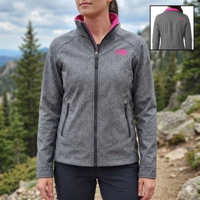 The North Face WindWall Softshell Jacket Womens Medium Grey Pink CAV6 Full Zip