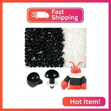 SEVENSUN 16mm Safety Eyes for Crocheting, 200pcs Black Crochet Eyes for Crochet