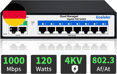 Switch Poe+ Gigabit 10 Ports, Gigabit Ethernet-Switch in Der Cloud, 8 Poe-Ports 