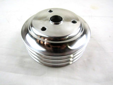Chevy 350 383 Aluminum Long Water Pump Crank Pulley 3 Groove V-belt E43033p
