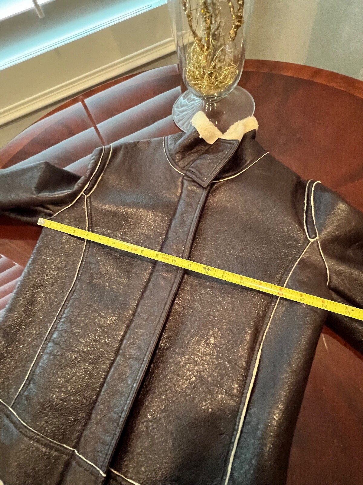 BURBERRY LONDON VINTAGE LEATHER / SHERPA ZIP JACKET SIZE 8 image 8