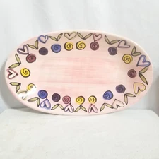 Tika Home ETC 17" Long x 10" Wide Serving Platter Tray Hearts Decor