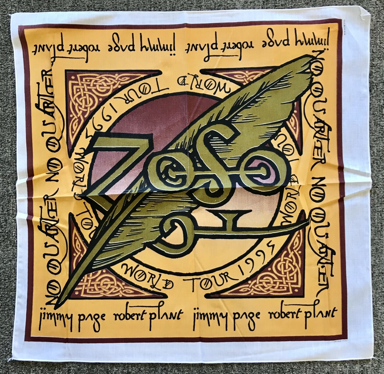 Jimmy Page Robert Plant Bandana Tour 1995 Led Zeppelin
