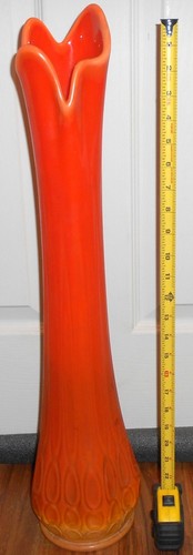 Vintage 24 inch Orange Vase - Afbeelding 5 van 8