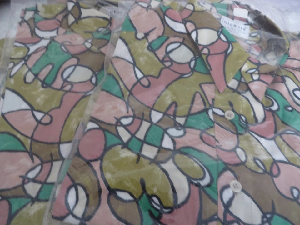 Giorgio  DANIELI Shirt VINTAGE Dress Casual Retro  MEDIUM Club Pocket - Image 4 of 4