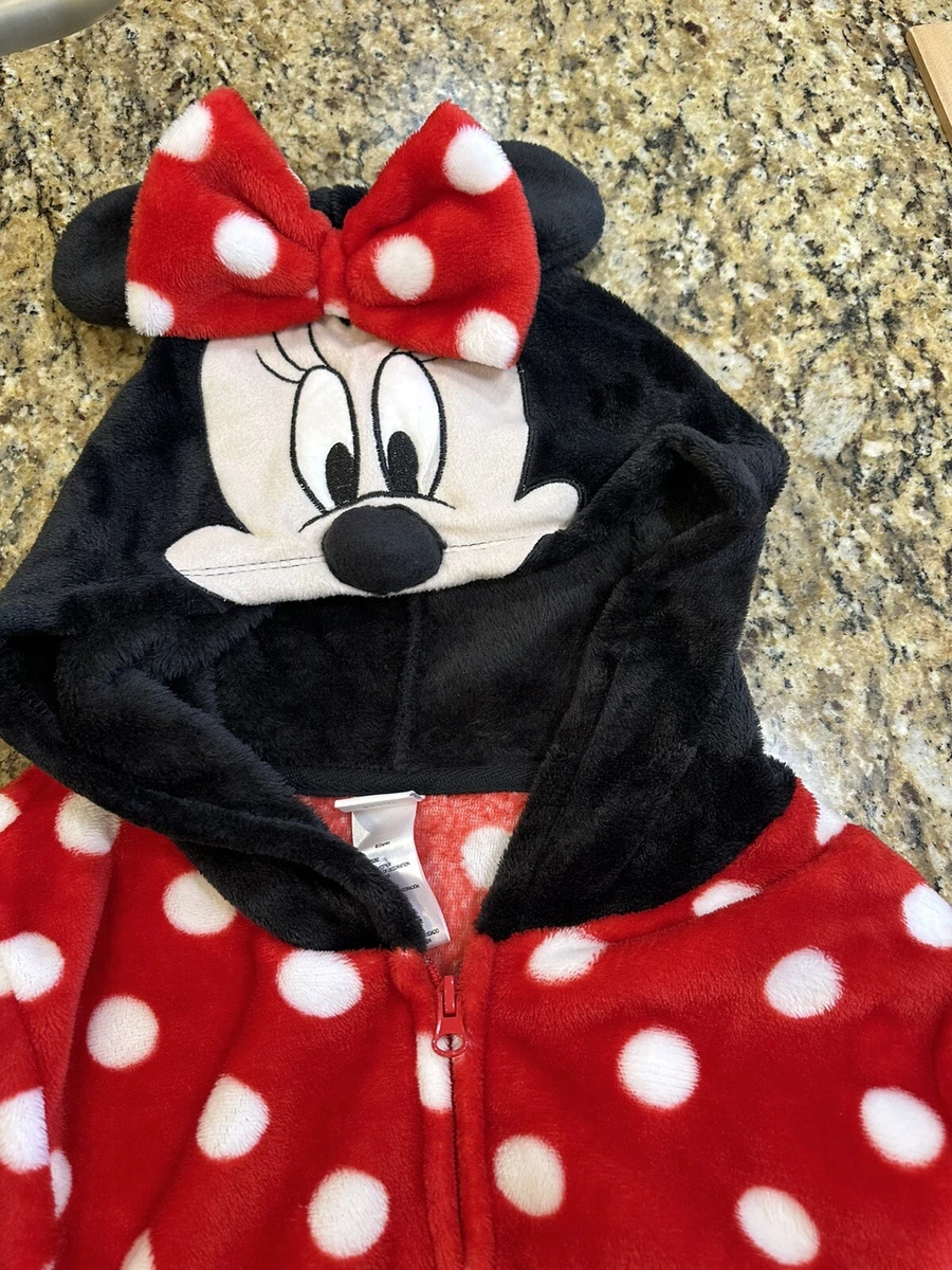 Minnie Mouse Hooded Costume Sleeper Pajamas PJs One Piece Adult