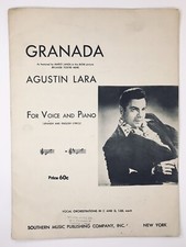 Granada Agustin Lara For Voice  Piano Spanish-English Lyrics 1950