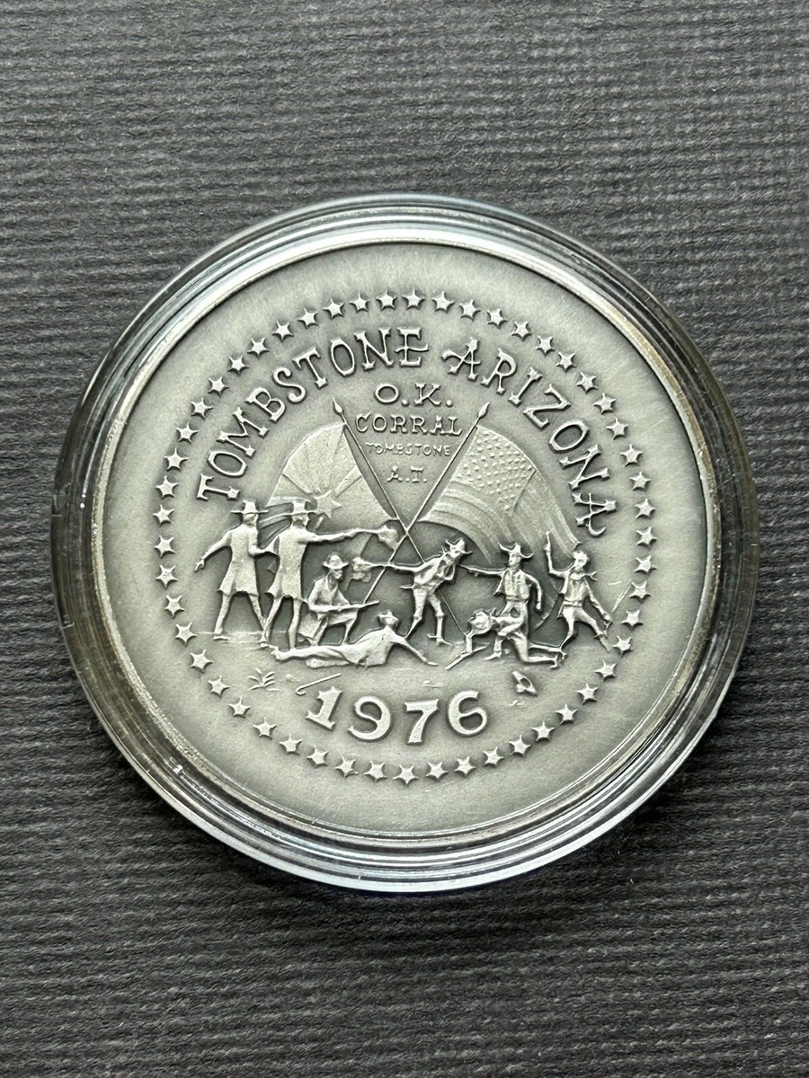 Rare Vintage 1976 Tombstone Arizona 999 Silver Round Coin