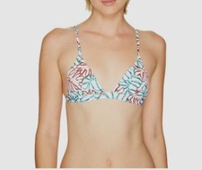 290 Onia Women's White Tropic Leaves Print Bikini Swim Top Swimwear Size LArge