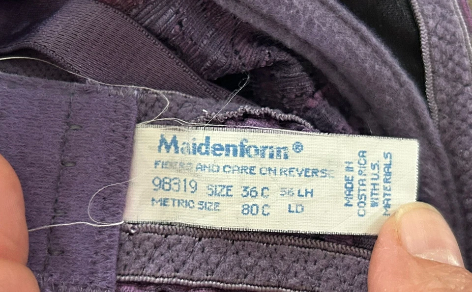 Juego de sujetador braguita de encaje elástico de nailon MAIDENFORM de 2 piezas ~ S/36 C Foto 4 de 4