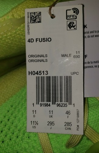 Adidas 4D Fusio Running Pulse Yellow Men's Size 11.5 New - Picture 14 of 14