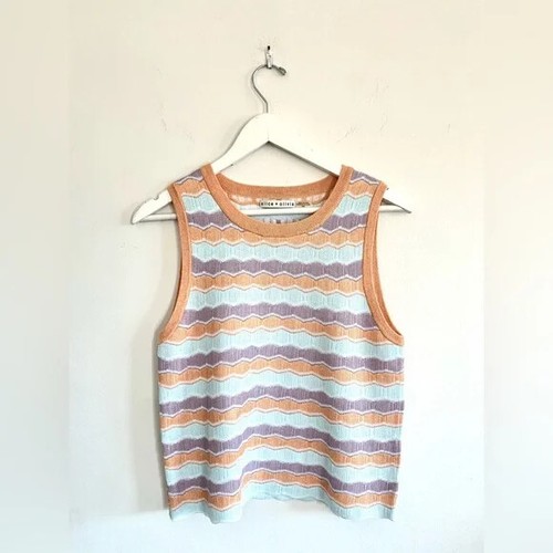 ALICE + OLIVIA Antonella Maglia Serbatoio Multi NUOVO NUOVO SENZA ETICHETTE Reg $250 Medio - Foto 6 di 8