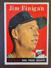 1958 Topps Baseball Card *JIM FINIGAN* #136 VG San Francisco Giants MLB 3rd Base