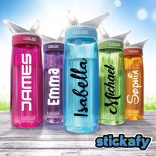 Water Bottle Name Label Sticker Personalized Kids School Lunch Box Drink Single