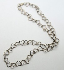 925 STERLING SILBER GESTEMPELT SCHÖNE DAMEN HERZEN LIEBE GLIEDER HALSKETTE