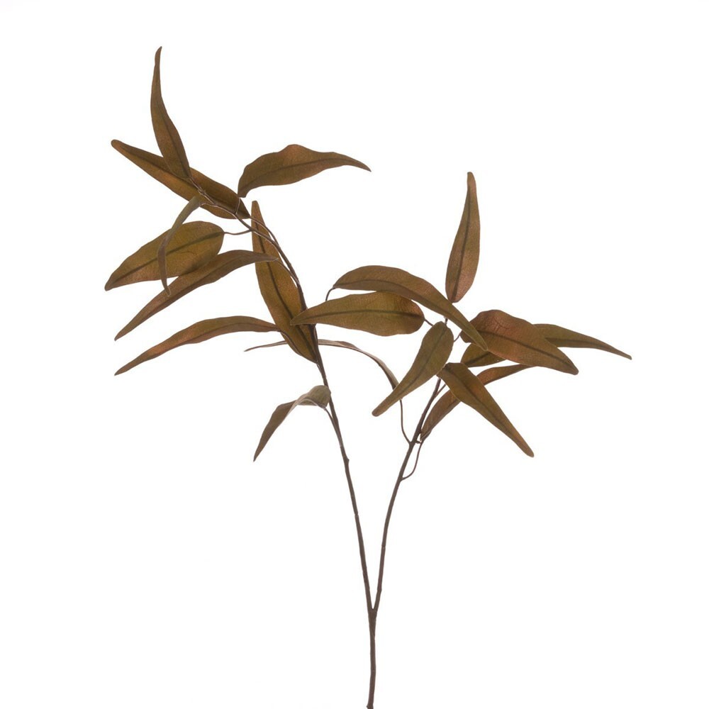 ECO Sustainably Produced Faux Silk Long Leaf Green Eucalyptus Spray 89cm/35 Inch