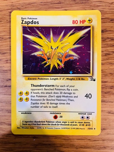 Zapdos (15/62) Holo Fossil Set Pokemon Card! FAST & FREE P&P! - Picture 15 of 62