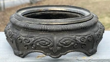 Ornate Antique Art Deco Cast Spelter Pot Metal Vase Base Bottle Stand Display