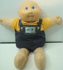 Vintage Cabbage Patch Doll Xavier with Blue Overalls And A orange shirt 1980’s
