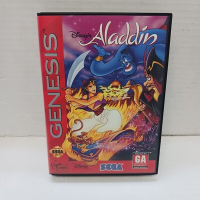 Disney's Aladdin (Sega Genesis, 1993) Case & Game Authentic Tested Working