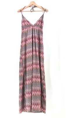 Accessorize Women Beach Long Dress Pattern MultiColour Pink Green Size M ref.128