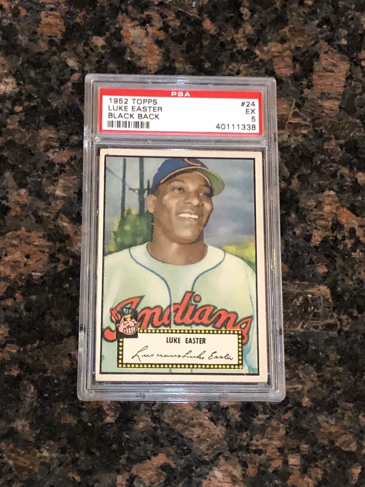 1952 Topps Luke Easter #24 Baseball Card Black Back PSA 5