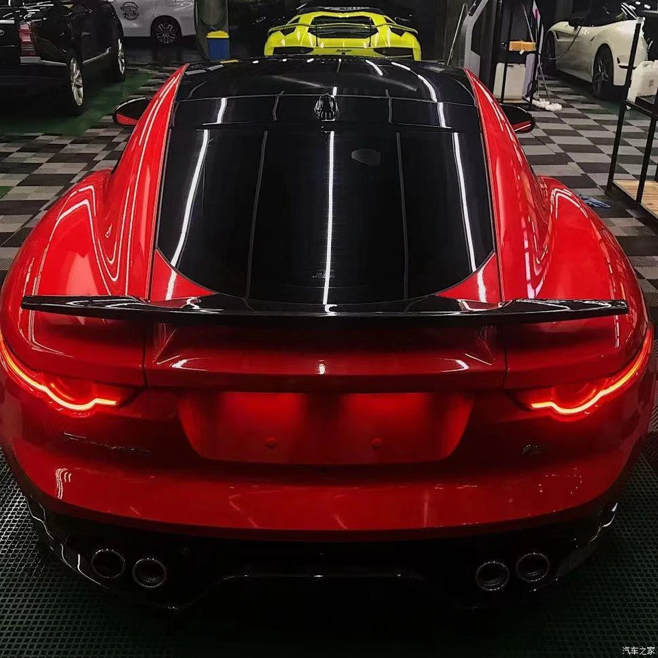 Alerón trasero de fibra de carbono real 2013-21 para Jaguar tipo F cupé 2 puertas Foto 2 de 4