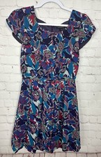 Banana Republic size 0 Multicolor Floral Short Sleeve Bubble Dress Office Work