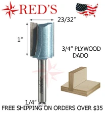 Tideway IND RC01021214 23/32" 3/4" Plywood Straight Dado 1/4 shank router bit