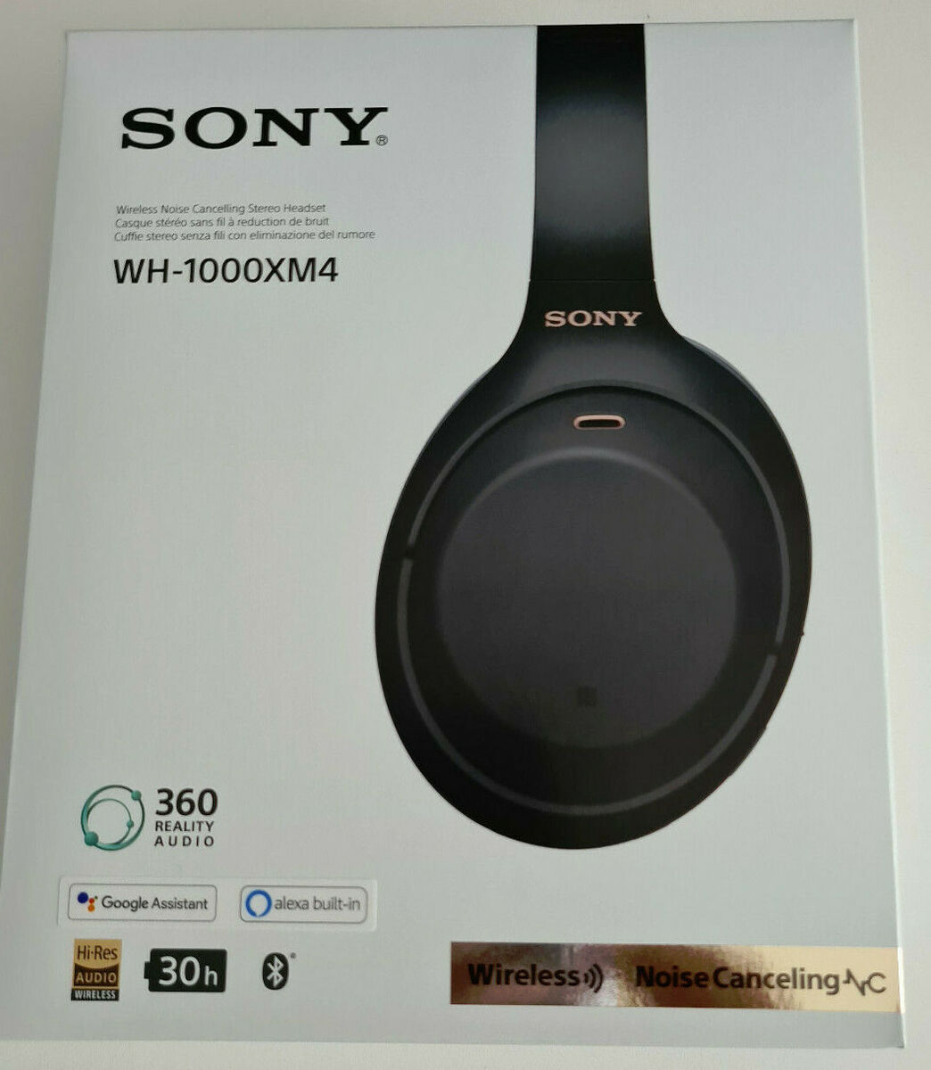 Sony WH-1000XM4 Noise Cancelling Wireless Bluetooth Hi-Res Audio Headphones, Black