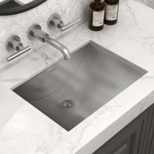 Ruvati 18 x12 Brushed Stainless Steel Rectangular Bathroom Sink - RVH6110 REFRB