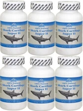 6 bottles Natural Shark Cartilage, 750mg, 100caps x6=600caps