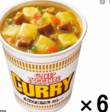 Nissin Japanese Cup Ramen Noodle Soup Curry Flavor(Pack of 6), Free Shipping!