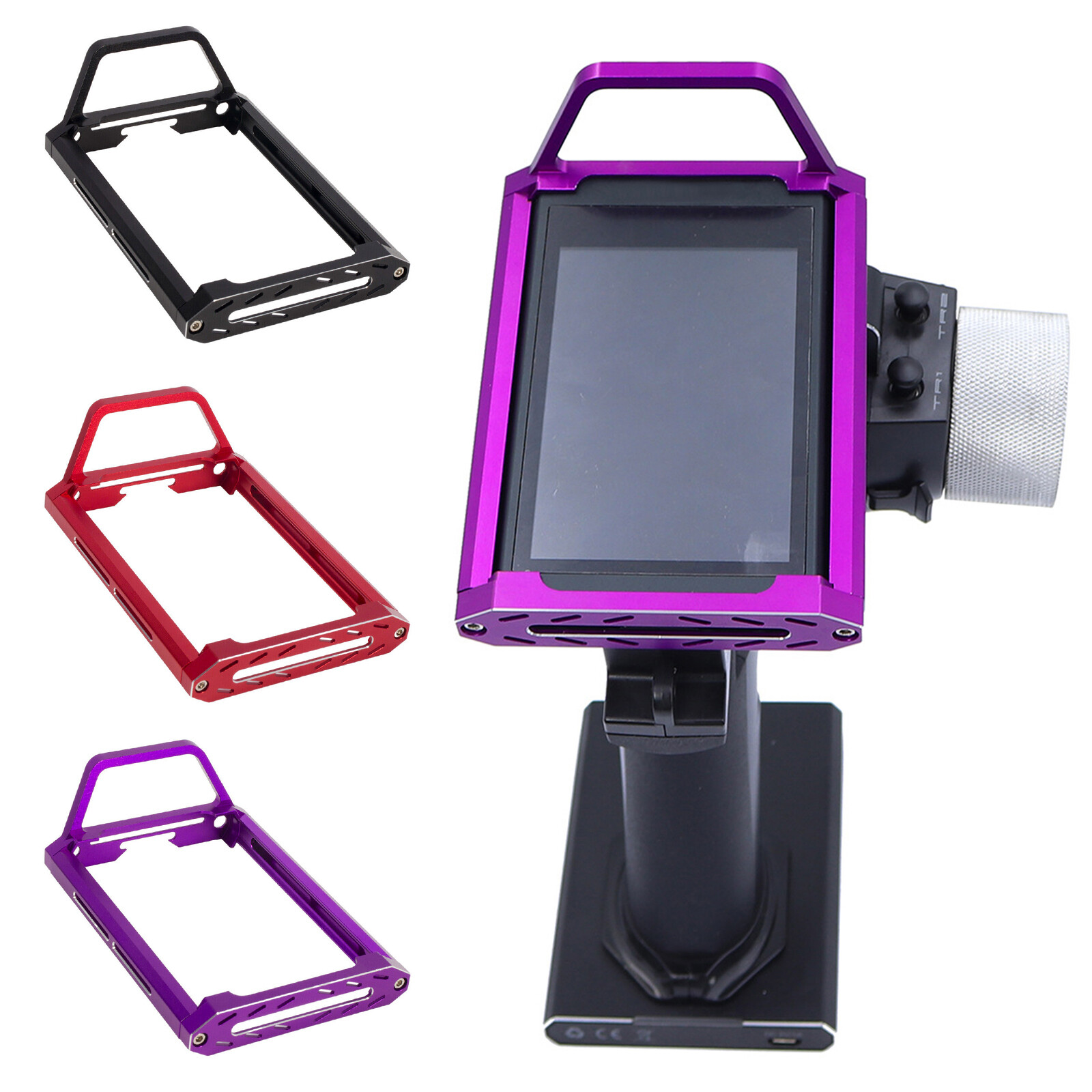 Metal Protector Frame/Bracket For Flysky Noble NB4 RC Transmitter - Upgrade Shell Holder (Black/Red/Gold) - View #7