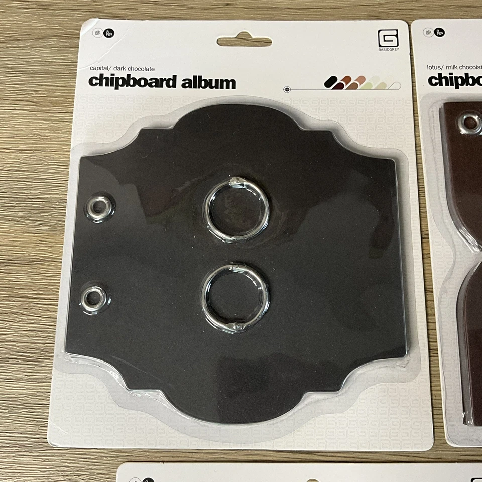 Lote de 4 Álbuns Básicos de Aglomerado Cinza Lótus Circle Swatch Chocolate Scrapbooking - Imagem 3 de 4