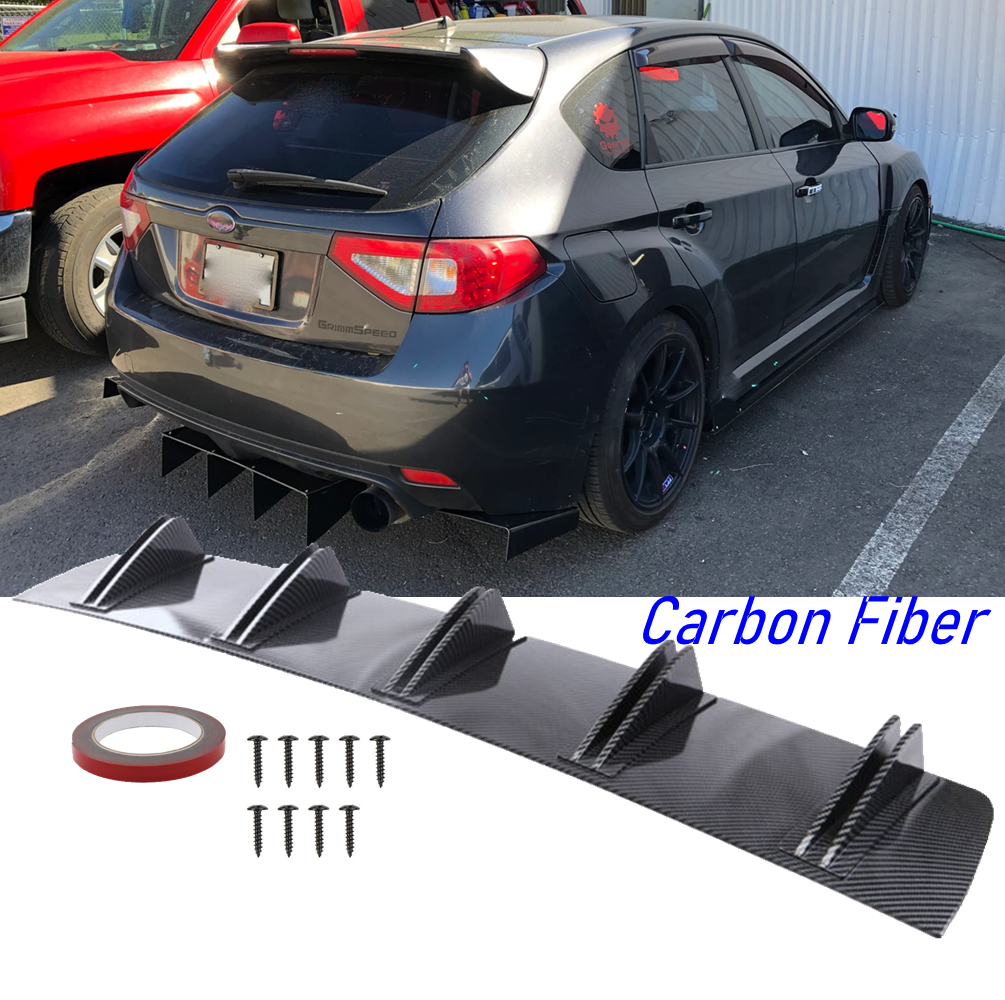 Rear Diffuser Carbon Fiber Car Rear Bumper Lip Diffuser 5 Fins For ...