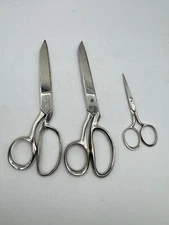 Lot Of 3 Scissors, Wiss Trimline #4127 7”, Clauss Germany 7”, Marks 102/4 4”